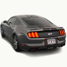 Matte Black Racing Stripes with Pinstripes for a 2015, 2016, or 2017 Mustang