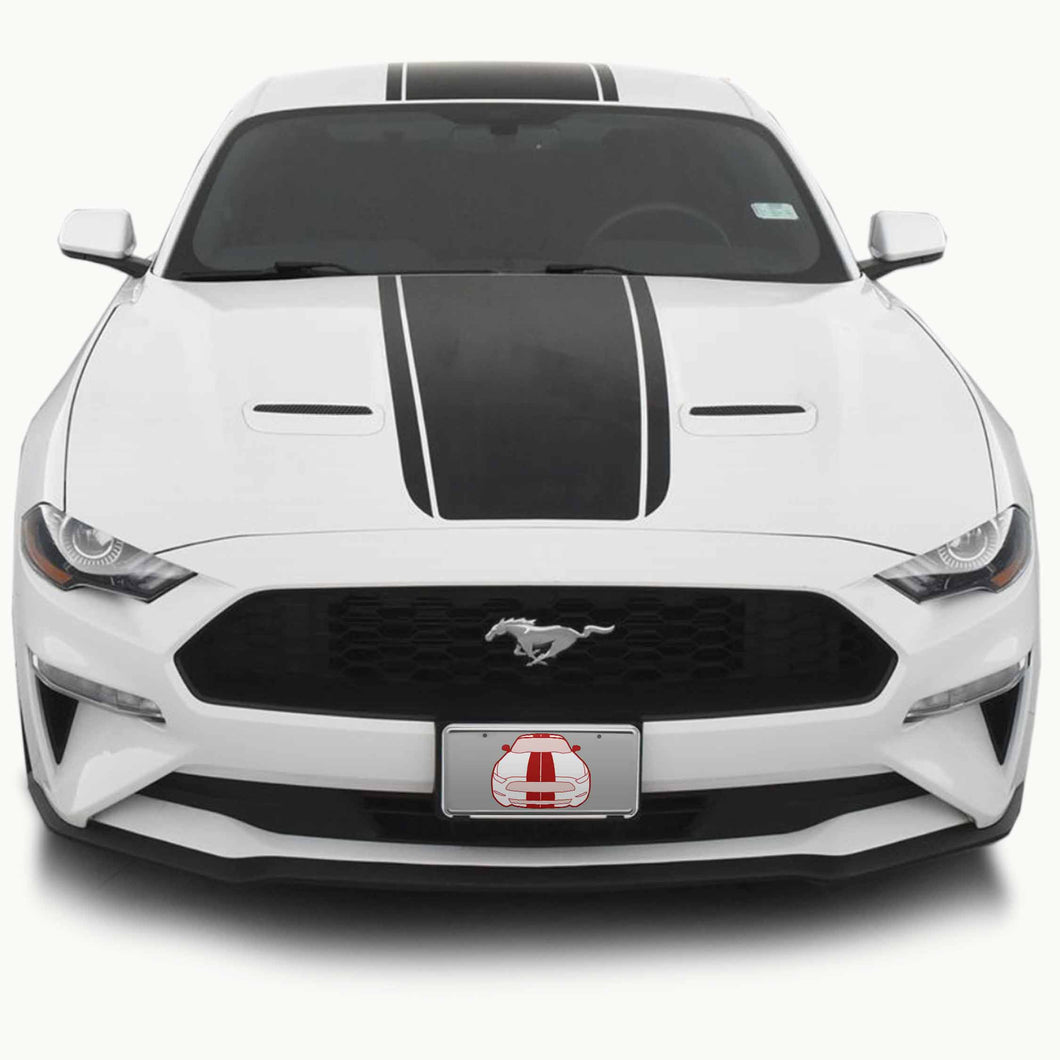 Super Snake Center Stripes for a Ford Mustang (2018, 2019, 2020, 2021, 2022, 2023)