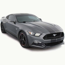 Matte Black Racing Stripes with Pinstripes for a 2015, 2016, or 2017 Mustang