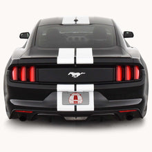 Glossy White Racing Stripes with Pinstripes for a 2015, 2016, or 2017 Mustang