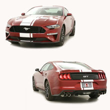 Center Offset Stripes for a Ford Mustang (2018, 2019, 2020, 2021, 2022, 2023)