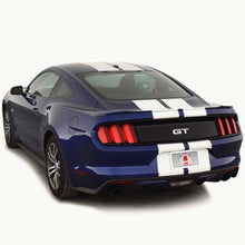 Glossy White Racing Stripes with Pinstripes for a 2015, 2016, or 2017 Mustang
