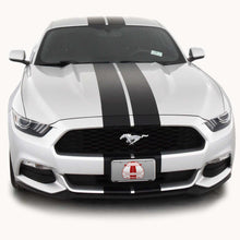 Matte Black Racing Stripes with Pinstripes for a 2015, 2016, or 2017 Mustang