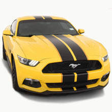 Matte Black Racing Stripes with Pinstripes for a 2015, 2016, or 2017 Mustang
