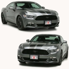 Glossy Black Racing Stripes with Pinstripes for a 2015, 2016, or 2017 Mustang