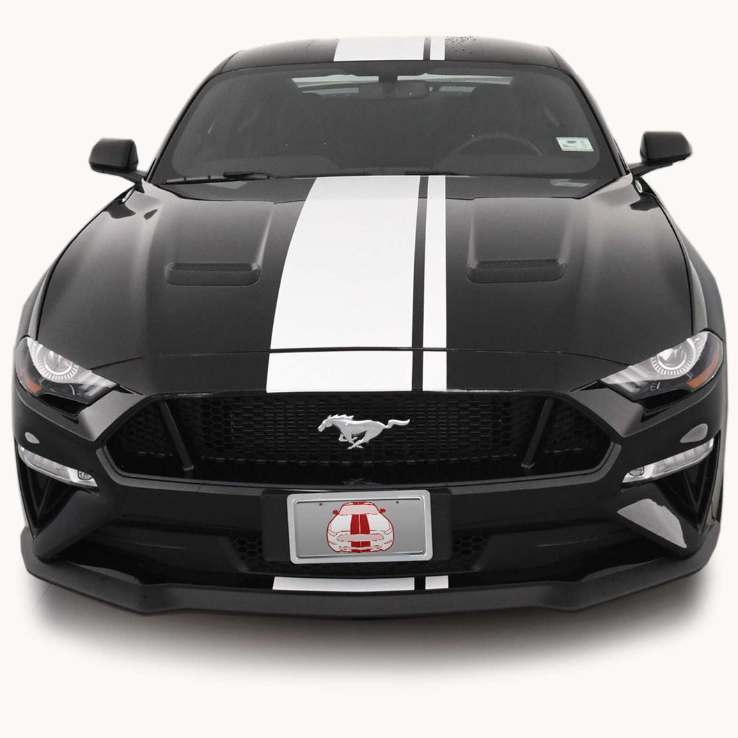 Center Offset Stripes for a Ford Mustang (2018, 2019, 2020, 2021, 2022, 2023)