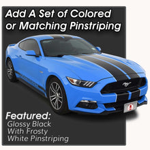 Glossy Black Racing Stripes with Pinstripes for a 2015, 2016, or 2017 Mustang