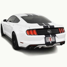 Matte Black Racing Stripes with Pinstripes for a 2015, 2016, or 2017 Mustang