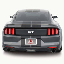 Matte Black Racing Stripes with Pinstripes for a 2015, 2016, or 2017 Mustang