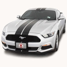 Matte Black Racing Stripes with Pinstripes for a 2015, 2016, or 2017 Mustang