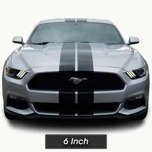 Glossy Black Racing Stripes with Pinstripes for a 2015, 2016, or 2017 Mustang