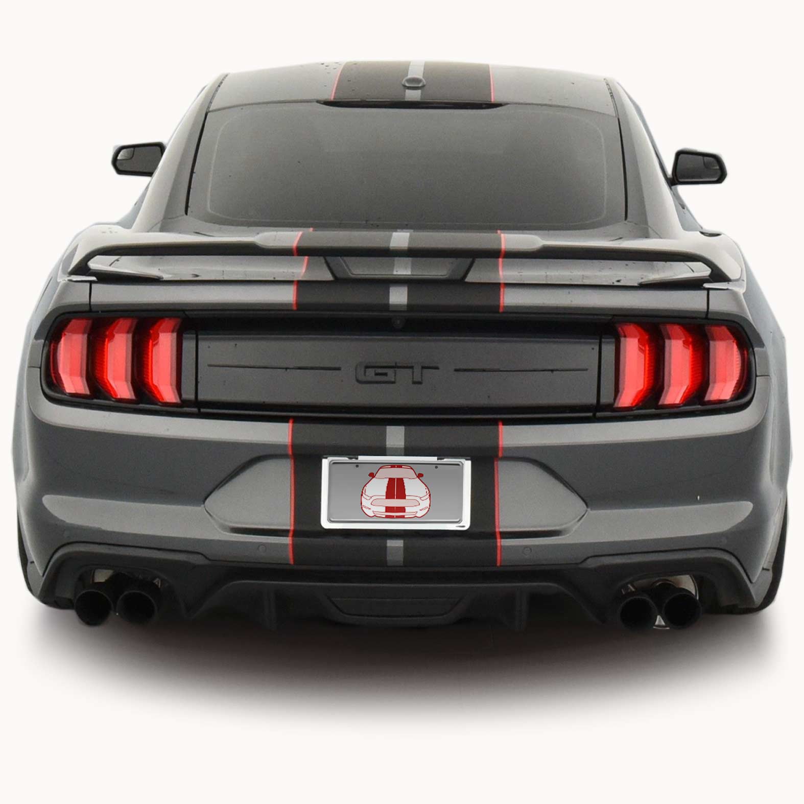 Rally Racing Stripes (with Optional Pinstriping) for a Ford Mustang (2 ...